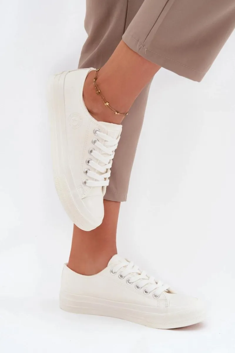 Trampki Ocieplane|Trampki Damskie Big Star>Big Star Shoes Ocieplane Niskie Trampki Damskie Big Star OO274927 Białe