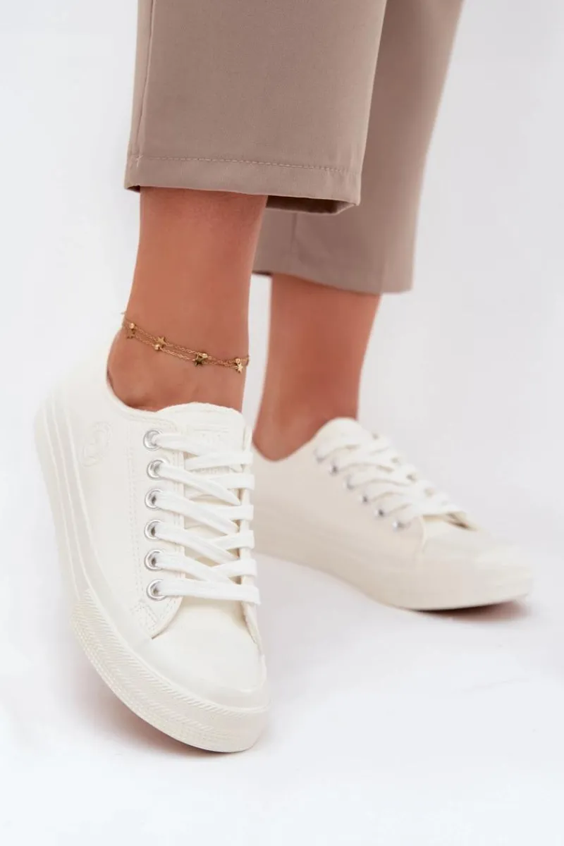 Trampki Ocieplane|Trampki Damskie Big Star>Big Star Shoes Ocieplane Niskie Trampki Damskie Big Star OO274927 Białe