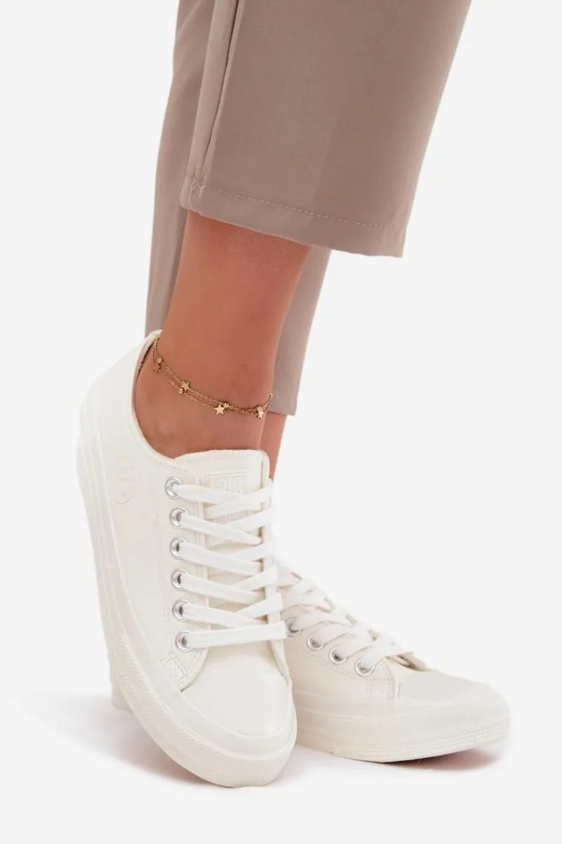 Trampki Ocieplane|Trampki Damskie Big Star>Big Star Shoes Ocieplane Niskie Trampki Damskie Big Star OO274927 Białe