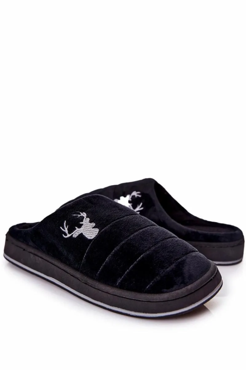 Sale Boto Ocieplane Papcie Męskie Czarne Ronny