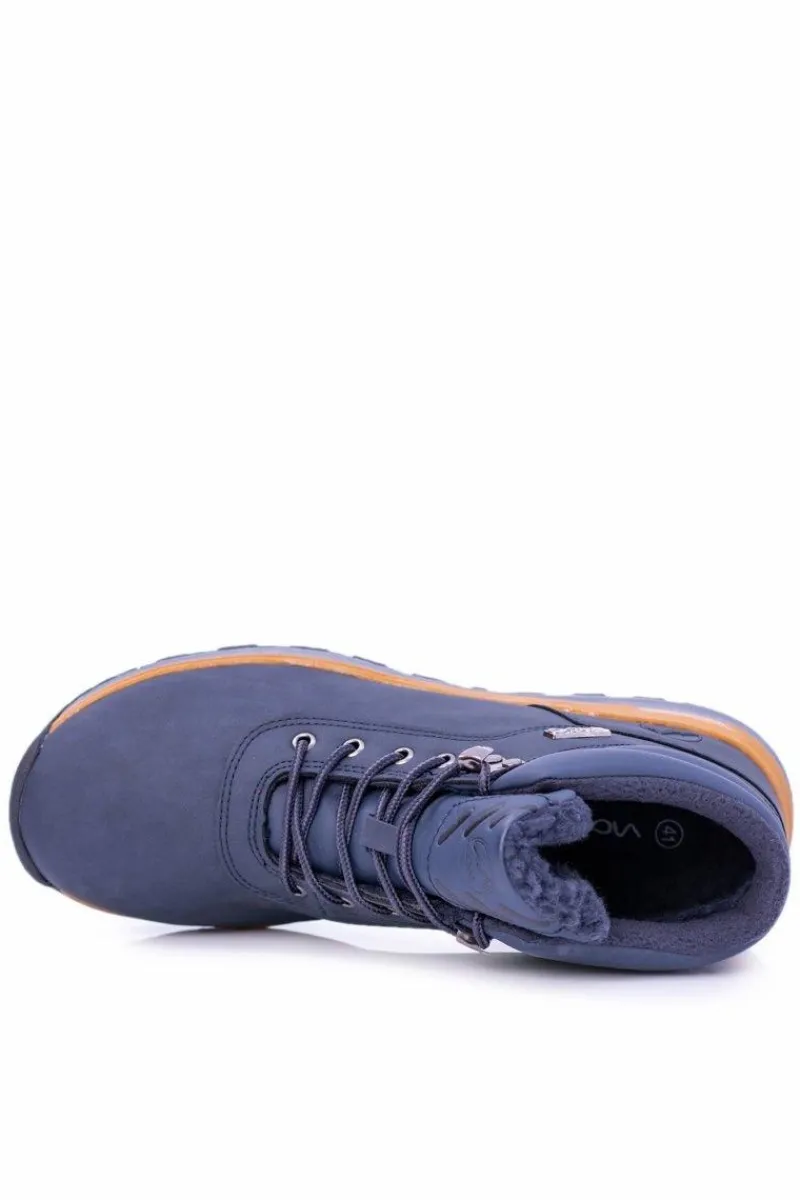 Obuwie Trekkingowe Męskie>Boto Ocieplane Polarem Granatowe Męskie Buty Trekkingowe Preventi