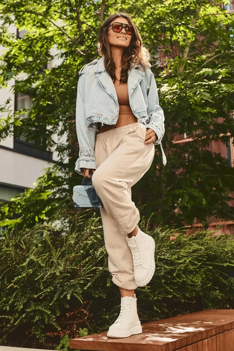 Sale Ocieplane Skórzane Trampki Na Zamek Big Star MM274624 Białe Damskie Trampki Damskie Big Star|Trampki Damskie Wysokie