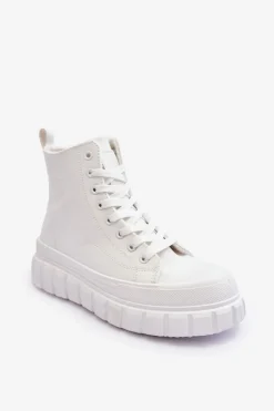 Sale Ocieplane Skórzane Trampki Na Zamek Big Star MM274624 Białe Damskie Trampki Damskie Big Star|Trampki Damskie Wysokie