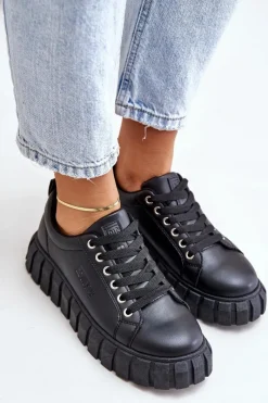 Buty Sportowe Na Platformie|Buty Sportowe Big Star></noscript>Big Star Shoes Ocieplane Sneakersy Damskie Big Star MM274617 Czarne Czarny