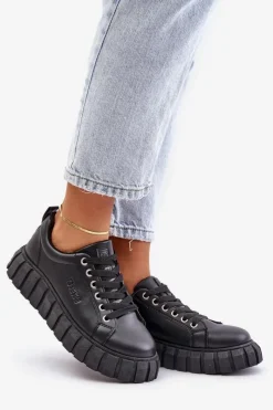 Buty Sportowe Na Platformie|Buty Sportowe Big Star></noscript>Big Star Shoes Ocieplane Sneakersy Damskie Big Star MM274617 Czarne Czarny