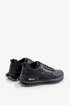Outlet Ocieplane Sneakersy Męskie Big Star OO174675 HI-POLY SYSTEM Czarne Męskie Obuwie Sportowe Męskie