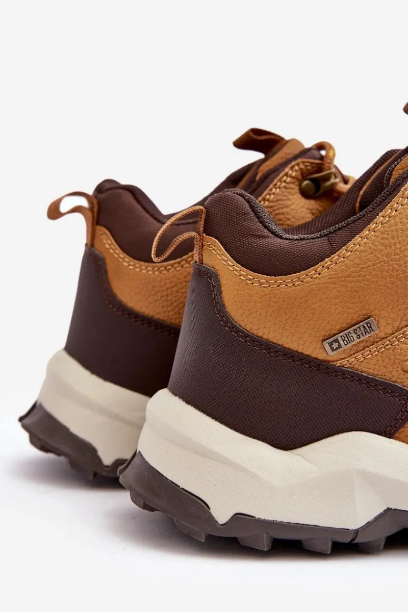 Discount Ocieplane Sneakersy Męskie Brązowe Big Star MM174158 Męskie Obuwie Trekkingowe Męskie|Obuwie Sportowe Męskie