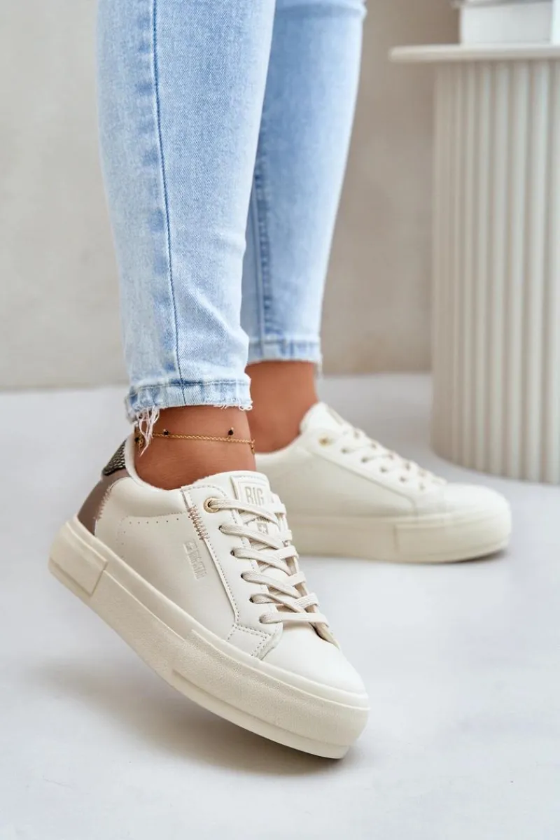 Clearance Big Star Shoes Ocieplane Trampki Damskie Na Platformie Big Star OO274A454 Beżowe Beżowy