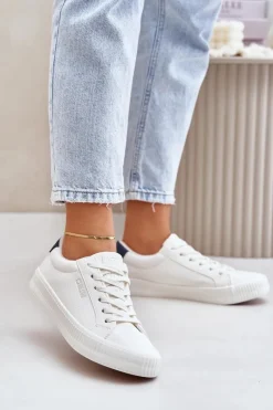 Trampki Damskie Big Star|Trampki Damskie Niskie>Big Star Shoes Ocieplane Trampki Damskie Big Star OO274A460 Białe Biały