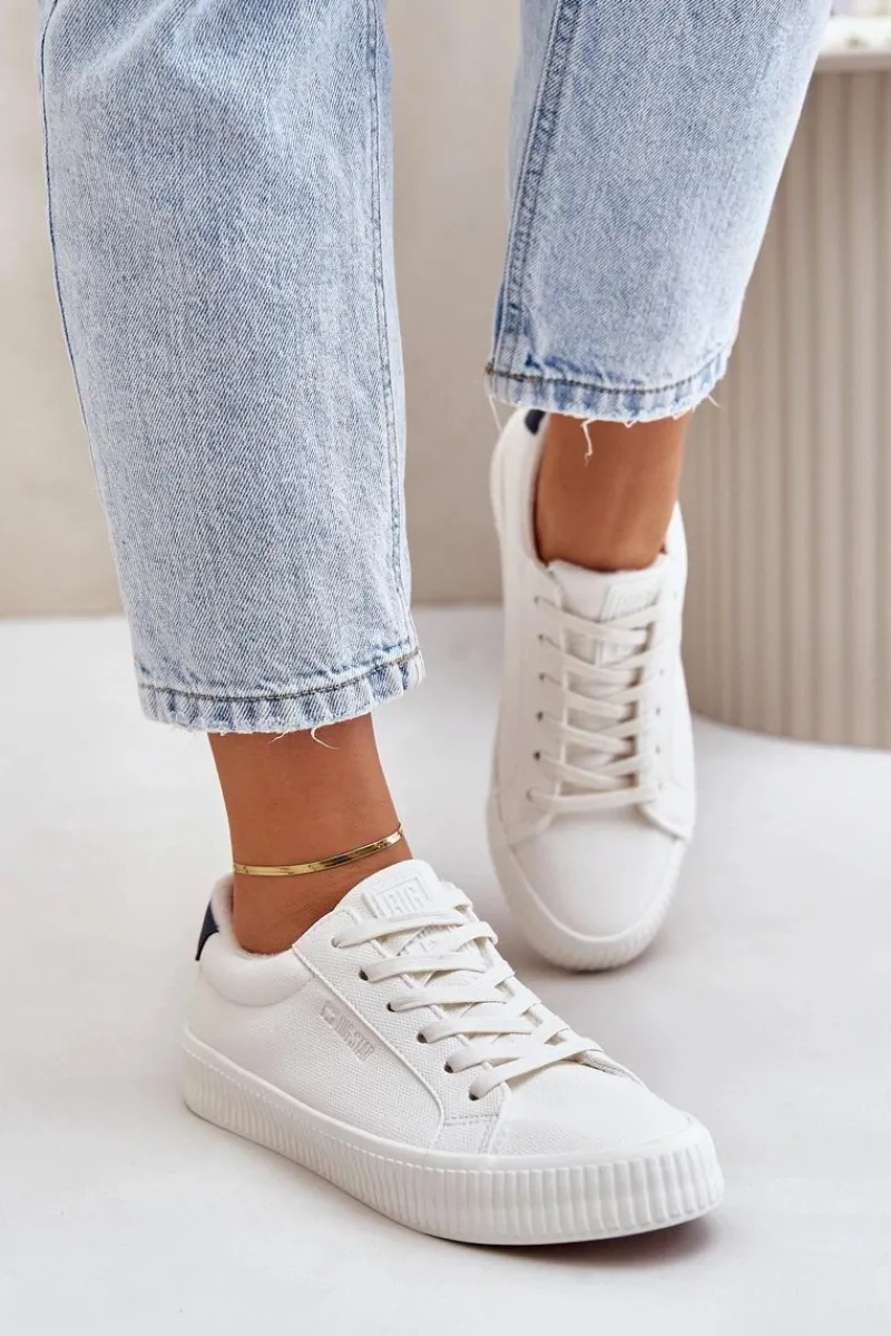 Trampki Damskie Big Star|Trampki Damskie Niskie>Big Star Shoes Ocieplane Trampki Damskie Big Star OO274A460 Białe Biały