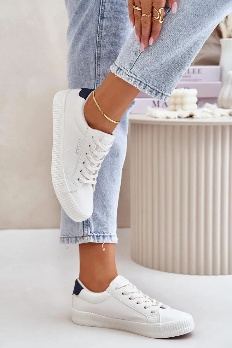 Trampki Damskie Big Star|Trampki Damskie Niskie>Big Star Shoes Ocieplane Trampki Damskie Big Star OO274A460 Białe Biały