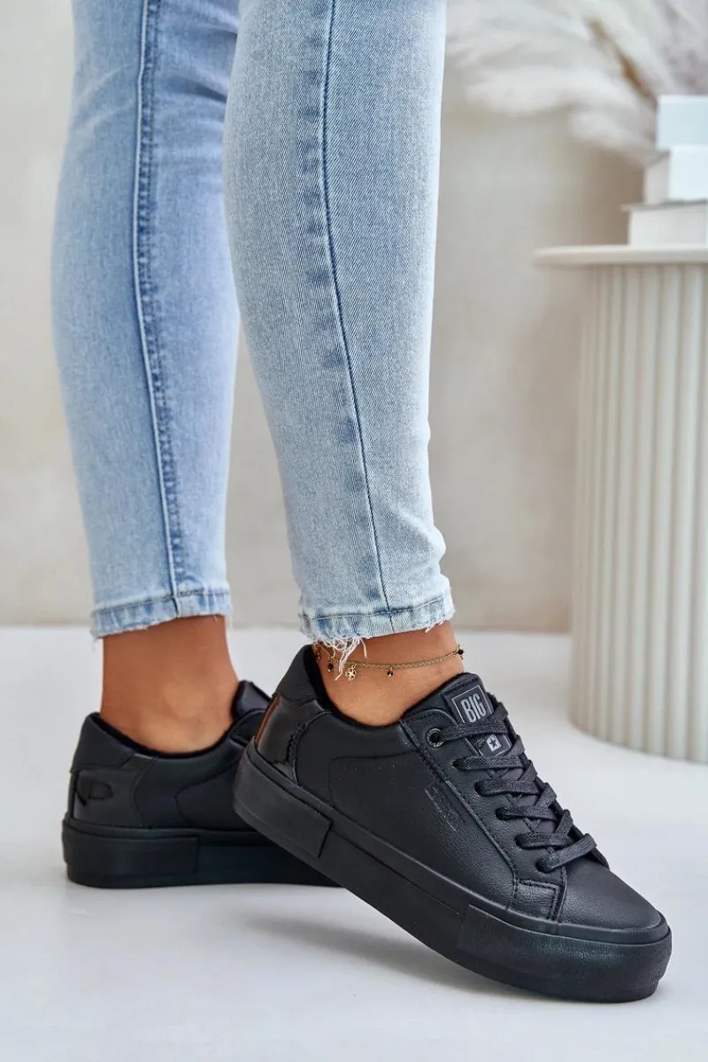 Trampki Damskie Big Star|Trampki Damskie Niskie>Big Star Shoes Ocieplane Trampki Damskie Na Platformie Big Star OO274A555 Czarne