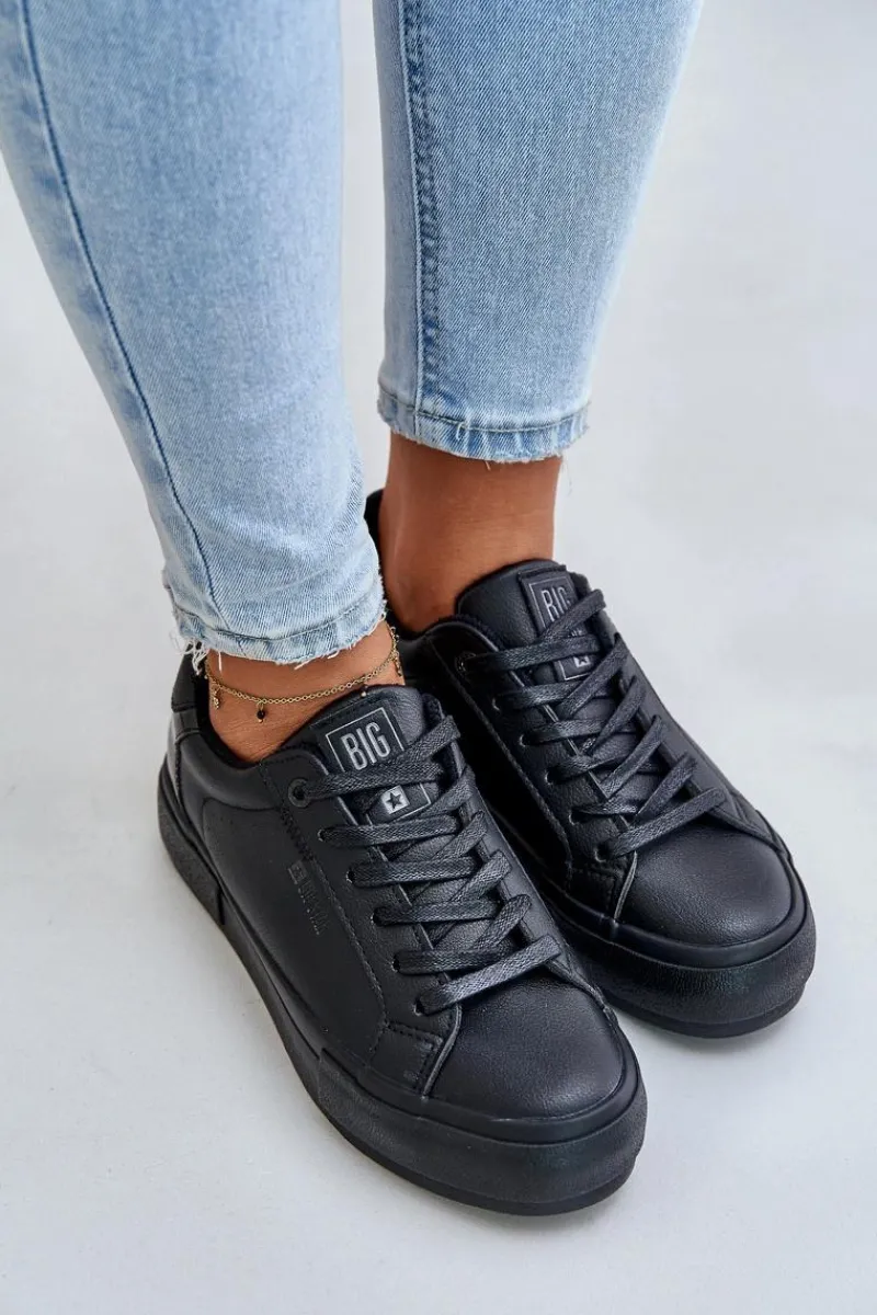 Trampki Damskie Big Star|Trampki Damskie Niskie>Big Star Shoes Ocieplane Trampki Damskie Na Platformie Big Star OO274A555 Czarne