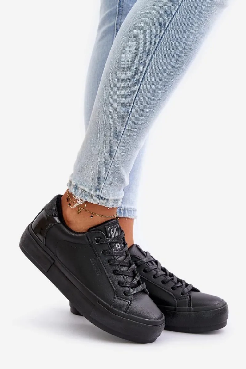 Trampki Damskie Big Star|Trampki Damskie Niskie>Big Star Shoes Ocieplane Trampki Damskie Na Platformie Big Star OO274A555 Czarne