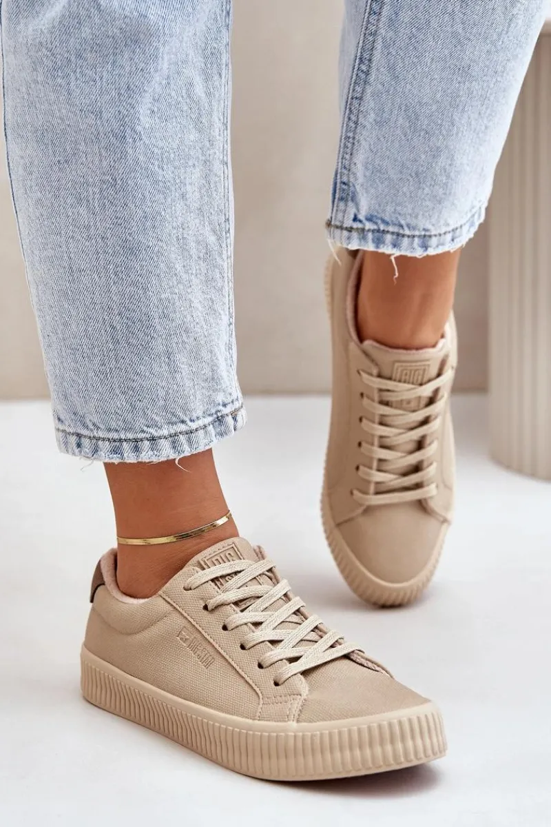 Online Big Star Shoes Ocieplane Trampki Damskie Big Star OO274A461 Beżowe Beżowy