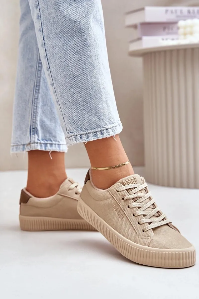 Online Big Star Shoes Ocieplane Trampki Damskie Big Star OO274A461 Beżowe Beżowy