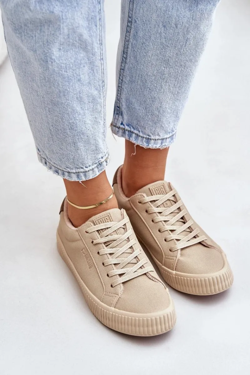 Online Big Star Shoes Ocieplane Trampki Damskie Big Star OO274A461 Beżowe Beżowy