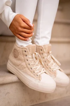 Trampki Damskie Big Star|Trampki Damskie Wysokie></noscript>Big Star Shoes Ocieplane Trampki Damskie Z Futerkiem Typu Baranek Big Star OO274A444 Beżowe Beżowy