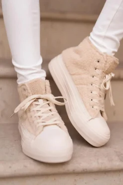 Trampki Damskie Big Star|Trampki Damskie Wysokie></noscript>Big Star Shoes Ocieplane Trampki Damskie Z Futerkiem Typu Baranek Big Star OO274A444 Beżowe Beżowy