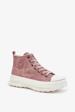 Trampki Ocieplane|Trampki Damskie Big Star>Big Star Shoes Ocieplane Trampki Damskie Na Platformie Big Star OO274071 Różowe Różowy