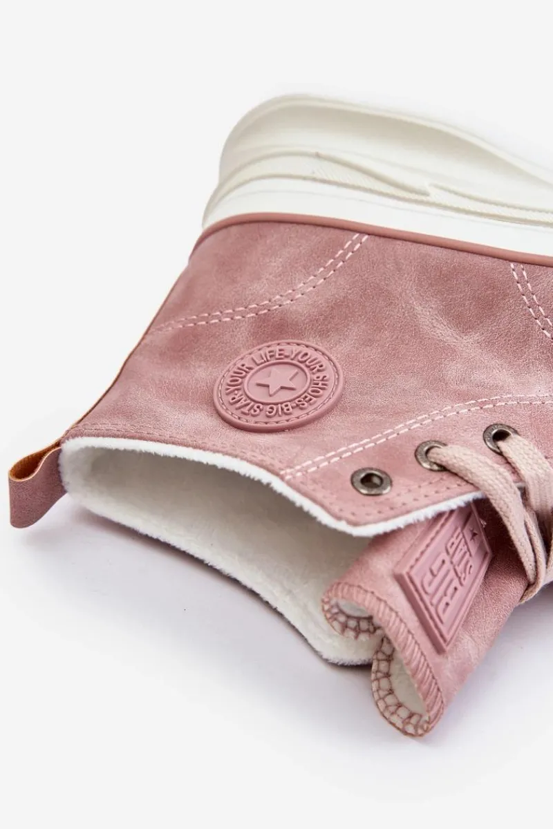 Trampki Ocieplane|Trampki Damskie Big Star>Big Star Shoes Ocieplane Trampki Damskie Na Platformie Big Star OO274071 Różowe Różowy