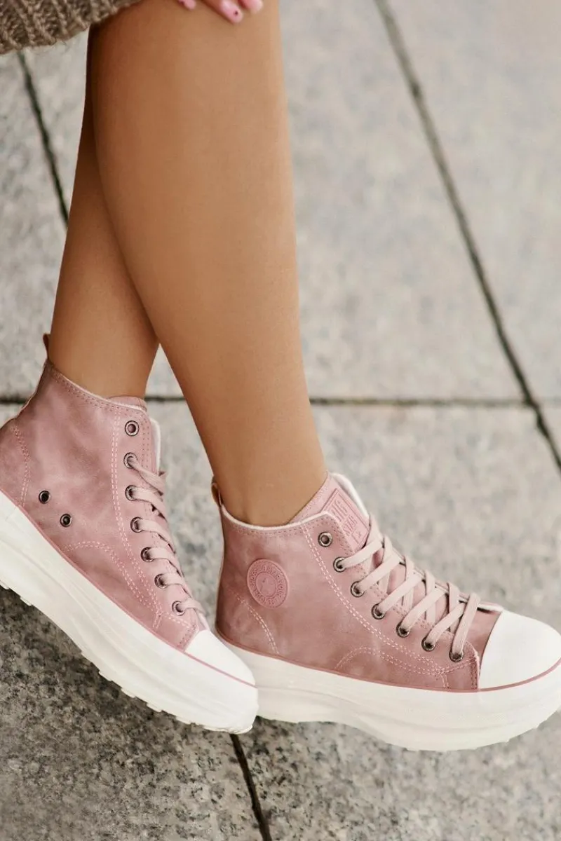 Trampki Ocieplane|Trampki Damskie Big Star>Big Star Shoes Ocieplane Trampki Damskie Na Platformie Big Star OO274071 Różowe Różowy