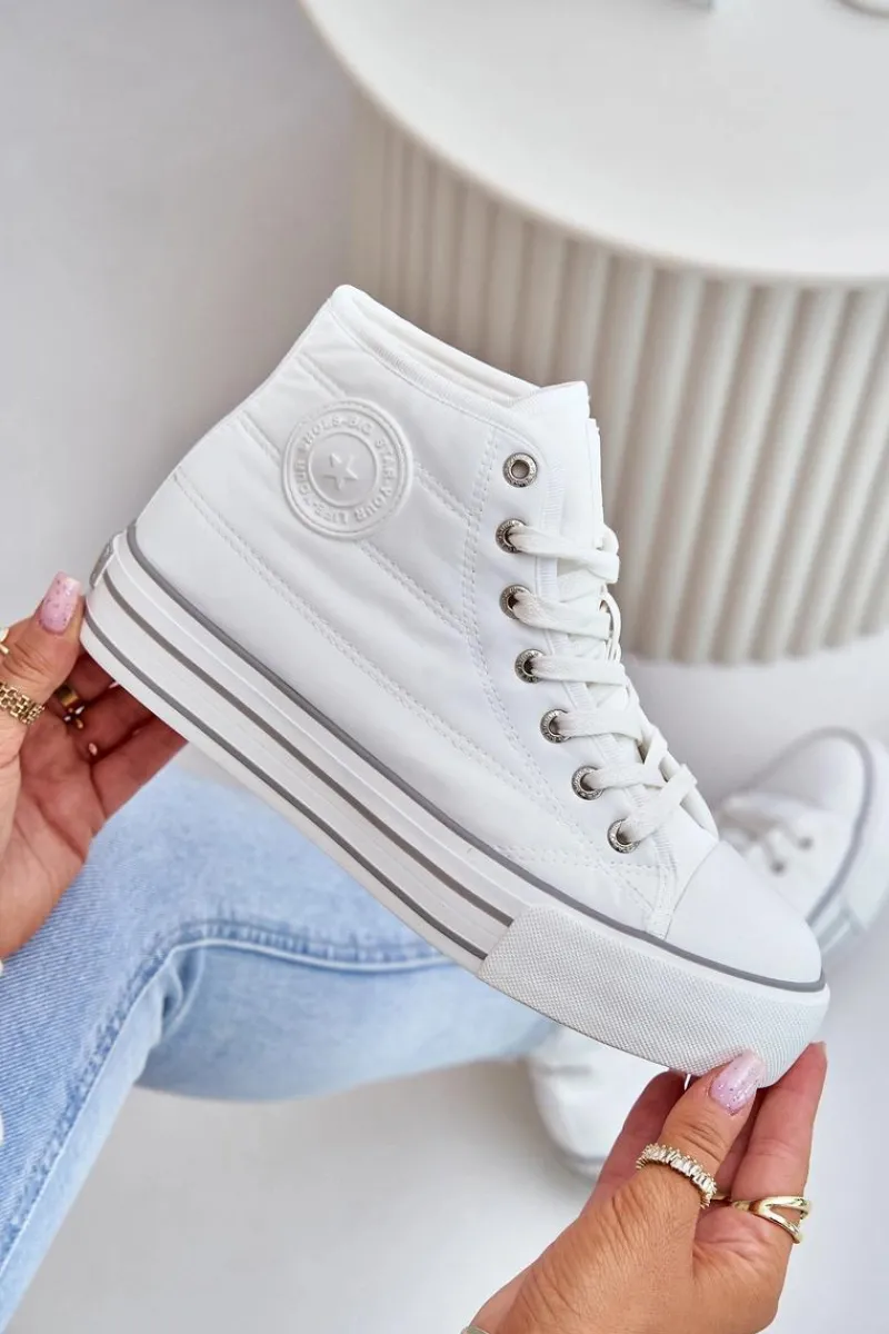 Hot Big Star Shoes Ocieplane Trampki Damskie Na Platformie OO274A473 Białe Biały