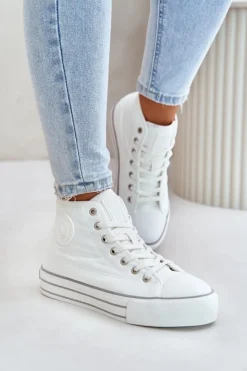 Hot Big Star Shoes Ocieplane Trampki Damskie Na Platformie OO274A473 Białe Biały