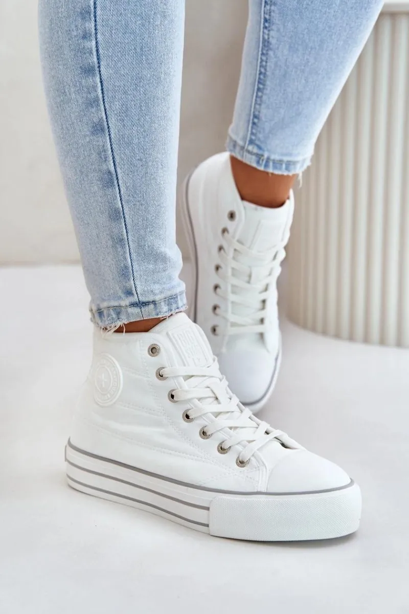 Hot Big Star Shoes Ocieplane Trampki Damskie Na Platformie OO274A473 Białe Biały