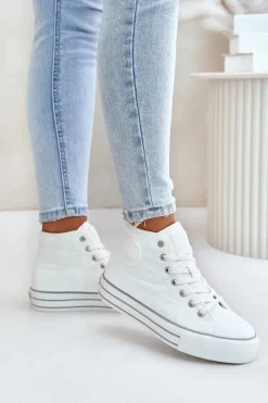 Hot Big Star Shoes Ocieplane Trampki Damskie Na Platformie OO274A473 Białe Biały