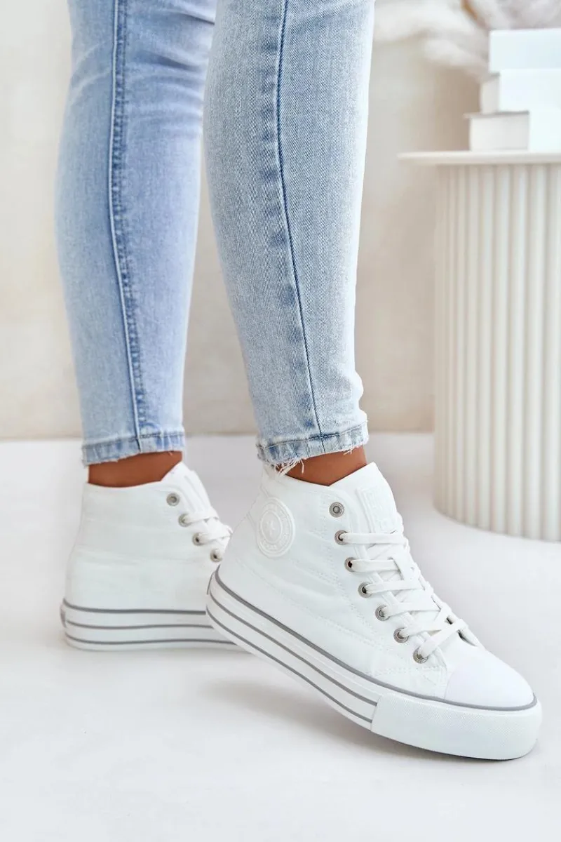 Hot Big Star Shoes Ocieplane Trampki Damskie Na Platformie OO274A473 Białe Biały