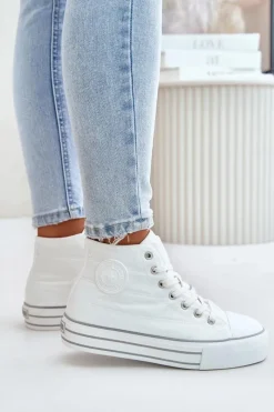 Hot Big Star Shoes Ocieplane Trampki Damskie Na Platformie OO274A473 Białe Biały