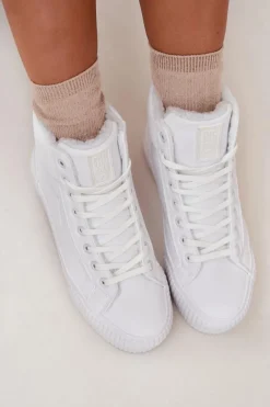 Best Ocieplane Trampki Damskie Na Platformie Big Star OO274794 Białe Damskie Trampki Ocieplane|Trampki Damskie Big Star