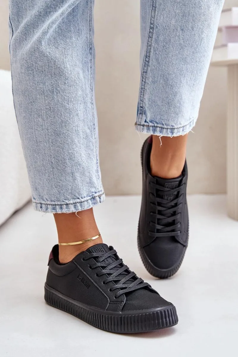 Sale Ocieplane Trampki Damskie Big Star OO274A462 Czarne Damskie Trampki Damskie Big Star|Trampki Damskie Niskie