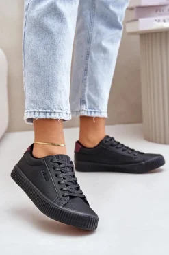 Sale Ocieplane Trampki Damskie Big Star OO274A462 Czarne Damskie Trampki Damskie Big Star|Trampki Damskie Niskie