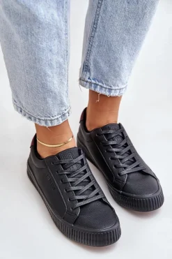 Sale Ocieplane Trampki Damskie Big Star OO274A462 Czarne Damskie Trampki Damskie Big Star|Trampki Damskie Niskie