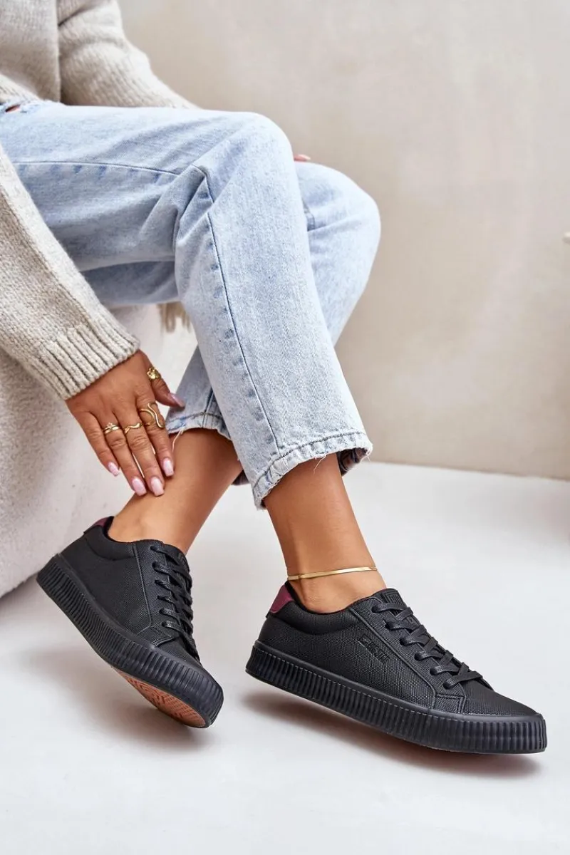 Sale Ocieplane Trampki Damskie Big Star OO274A462 Czarne Damskie Trampki Damskie Big Star|Trampki Damskie Niskie