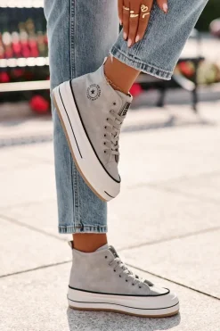 Best Big Star Shoes Ocieplane Trampki Damskie Na Platformie Eko Skórzane Big Star OO274069 e Niebieski