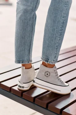 Best Big Star Shoes Ocieplane Trampki Damskie Na Platformie Eko Skórzane Big Star OO274069 e Niebieski