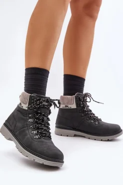 Discount Lee Cooper Ocieplane Trapery Damskie LCJ-24-03-3043 Czarne Czarny