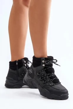 Outlet Lee Cooper Ocieplane Trapery Damskie LCJ-24-03-3060L Czarne