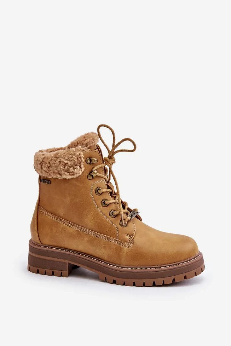 Outlet Big Star Shoes Ocieplane Trapery Damskie Big Star OO274A285 Camel Brązowy