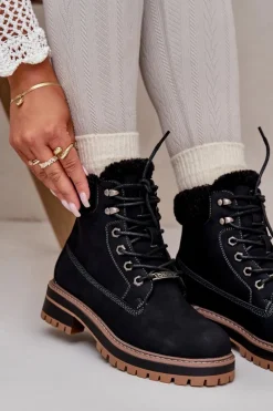 Botki Ocieplane|Damskie Trapery></noscript>Big Star Shoes Ocieplane Trapery Damskie Big Star OO274A287 Czarne Czarny