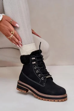 Botki Ocieplane|Damskie Trapery></noscript>Big Star Shoes Ocieplane Trapery Damskie Big Star OO274A287 Czarne Czarny