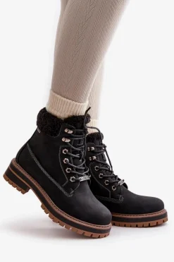 Botki Ocieplane|Damskie Trapery></noscript>Big Star Shoes Ocieplane Trapery Damskie Big Star OO274A287 Czarne Czarny