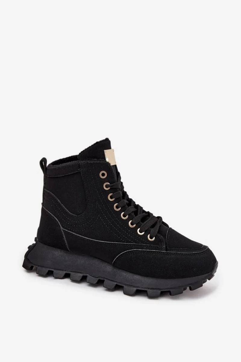 Botki Ocieplane|Damskie Trapery>Boto Ocieplane Trapery Damskie Na Platformie Czarne Marivira Czarny