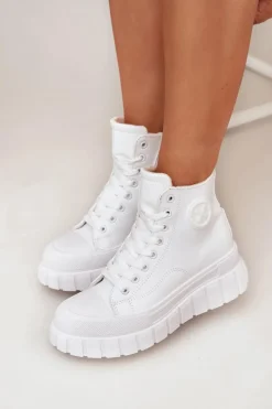 Hot Ocieplane Wysokie Trampki Damskie Na Platformie Zamek Białe Sarira Damskie Trampki Ocieplane|Trampki Damskie Wysokie