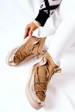 Online Boto Ocieplane Zamszowe Botki Śniegowce Camel Clarem Brązowy