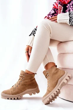 Best Boto Ocieplane Zamszowe Botki Trapery Camel Madisson