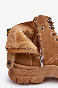 New Ocieplane Zamszowe Damskie Botki Trapery Camel Jailina Damskie Botki Ocieplane|Damskie Trapery